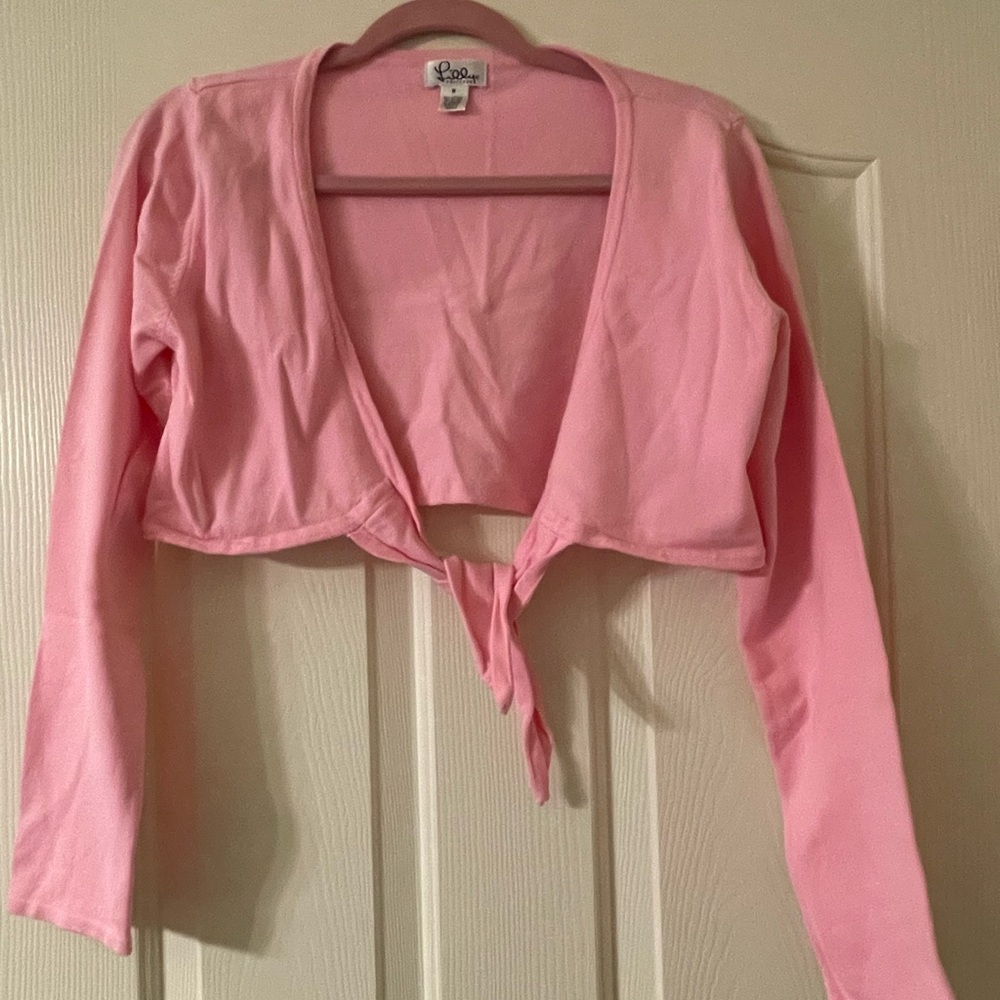 Lilly Pulitzer Pink Tie-Front Shrug